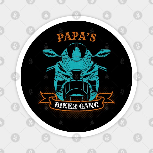 Papa's Biker Gang Father's Day Magnet by DwiRetnoArt99